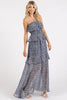 Ruffled Smocked Floral Halter Neck Maxi Dress For Summer – Feminine and Elegant Floral Maxi Dress with Smocked Waist by Stevvex