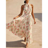 Women's Halterneck High-Waist Swing Dress – Floral & Solid Prints by FitiqueFit