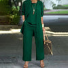 Women's Plus Size 3-Piece Lounge Set – Cardigan, Vest & Wide-Leg Pants by FitiqueFit