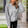 Ribbed Button-Up Knit Shacket by FitiqueFit