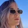 Retro Oval Dual-Beam Metal Sunglasses | UV Protection by FitiqueFit