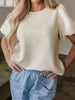 Textured Puff Sleeve T-Shirt by Simply Love