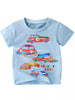 Children's Car Print Crew Neck Short Sleeve T-Shirt by Simply Love