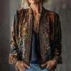 Women’s Retro Bohemian Print Cardigan – Long Sleeve Loose Coat by FitiqueFit