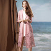 Summer New Mid-length Large Size Retro Thin Embroidery Hollow Women's Long-sleeved Windbreaker