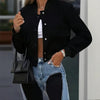 Women's Solid Color Long Sleeve Baseball Jacket by FitiqueFit