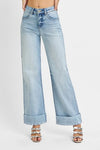 Risen Plus Size Tummy Control High Rise Ankle Cuffed Jeans