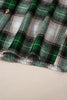 Dark Green Drawstring Pocketed Plaid Hooded Jacket Cozy & Trendy Checkered Outerwear For All Seasons by Stevvex