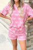 Bowknot Printed Notched T-Shirt and Shorts Set by Simply Love