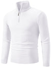 Men's Plus Size Quarter Zip Long Sleeve Knit Top