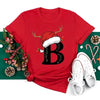 Red Loose T-Shirt Top With A Christmas Party Aesthetic by My Store