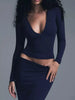 V-Neck Long Sleeve Crop T-Shirt by Simply Love