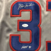 Framed Autographed/Signed Ferguson Fergie Jenkins HOF 91  35x39 Chicago Grey Baseball Jersey JSA COA