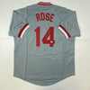 Autographed/Signed Pete Rose Cincinnati Grey Baseball Jersey Athlete Hologram COA Holo