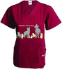 Scrub Top: Welcome Diversity (Wine) by Dog is Good