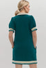 Trendy Contrast Short Sleeve Mini Dress Soft & Comfortable Casual Dress for Women by Stevvex