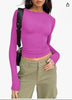Slim Fit Long Sleeve Shirt | Women's Casual Crop Tops by FitiqueFit