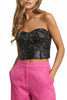Sequin Strapless Bustier Top by Neon Spur