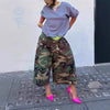 Women's Wide-Leg Cargo-Style Pants with Zipper & Button Detail by FitiqueFit