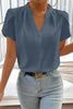 Rose Red Silky Notched Neckline Petal Sleeve Blouse by Wild and Free Boutique