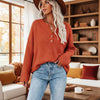 Solid Color V-Neck Pullover Knit Sweater | Relaxed Distressed Fit by FitiqueFit