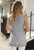 Black Scoop Neck Waffle Knit Splicing Flowy Vest