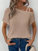 Asymmetrical Neck Short Sleeve T-Shirt by Simply Love