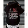"EMOTIONAL SUPPORT HUSBAND" Flag Motif Hoodie by Dog Mom Hat