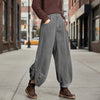 Corduroy Wide-Leg Pants with Lace-Up Detail | Street Style by FitiqueFit