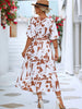 Black White Printed Balloon Sleeve Dress Elegant & Chic Casual Wear For Summer by Stevvex