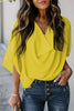 Golden Glow Women's Casual Summer Sleeve Wrap V Neck Draped Blouses by Wild and Free Boutique