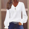 Plus Size Women's V-Neck Solid Top by FitiqueFit