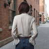 Women's Ruffled Sleeve Resort Shirt – Stretch Casual Long Blouse by FitiqueFit