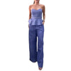 Lady Sexy Temperament Striped Tube Top Vest Slim-fit Pants Suit