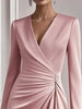 Front Ruched V-Neck Long Sleeve Dress by Wild and Free Boutique
