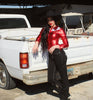 High Stakes Ruby Red Metallic Pearl Snap Rodeo Shirt by Neon Spur