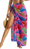 Sheer Chiffon High-Slit Swim Cover-Up Dress – Floral Print, One Size by FitiqueFit