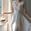 Niche High Sense Dignified Goddess Fan High End Light Luxury Square Collar Socialite Fairy Long Dress Female