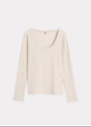 Thread Low Round Neck Skin-friendly Long Sleeve Bottoming T-shirt