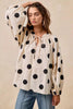 BiBi Polka Dot Exaggerated Balloon Sleeves Blouse by FitiqueFit