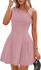 Sleeveless Solid Color Pleated Dress | Flared Midi Casual by FitiqueFit