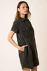 Button Detail Collared Neck Short Sleeve Shirt Dress For Women – Casual, Chic and Versatile Wardrobe Essential by Stevvex
