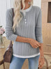 Ribbed Knit Long Sleeve Henley T-Shirt by Simply Love