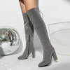 Plus-Size Over The Knee Long Boots for Women – Chunky Heel Nightclub Platform by FitiqueFit