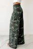 Green Camo Denim Cargo Wide Leg Pants by Wild and Free Boutique