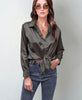 Women’s Satin Lapel Button-Down Blouse by FitiqueFit