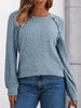 Ribbed Knit T-Shirt with Lace Shoulder Detail by Simply Love