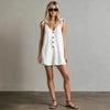 Women's V-Neck Sleeveless Jumpsuit – Cardigan Strap Cropped Straight-Leg by FitiqueFit