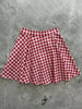 Red Check Kitties Skater Skirt by Retrolicious
