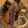 Damascus Hunting Skinner Knife Brown Micarta | Handle and Leather Sheath by JW SteelCrafts